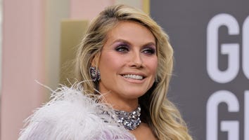 Heidi Klum Brings Bold Fashion to the 2023 Golden Globes in Purple Feathers and Sequins